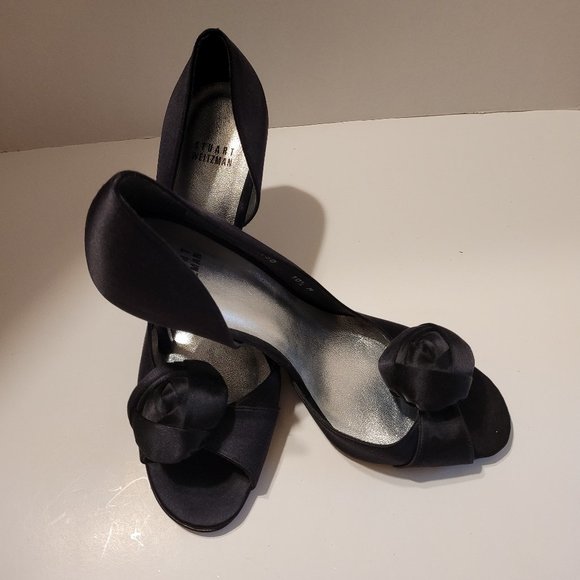 Stuart Weitzman Black Open Toe stiletto Heel-Size 10.5M - Picture 8 of 11